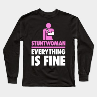 Stuntwoman Fractured Broken Arm Get Well Gift Long Sleeve T-Shirt